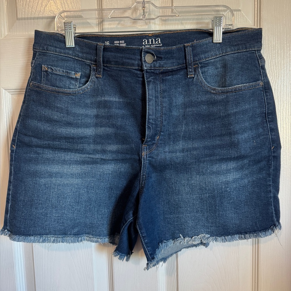 a.n.a High-Rise Denim Midi Shorts